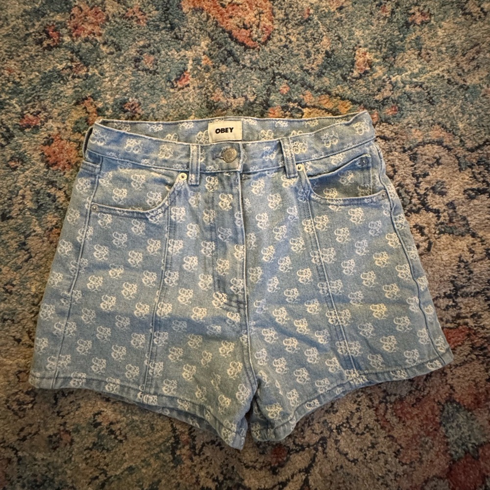 Obey Light Blue Women's Shorts